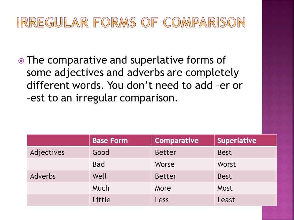 Irregular Forms of Comparison