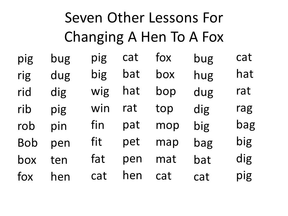 Seven Other Lessons For Changing A Hen To A Fox