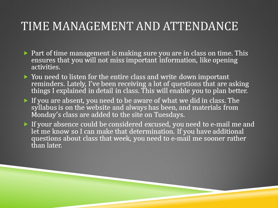 Time Management and Attendance