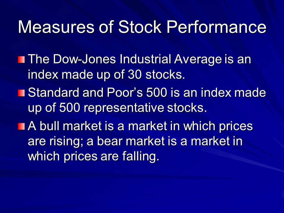 Measures of Stock Performance