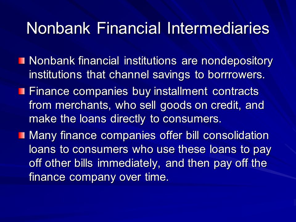 Nonbank Financial Intermediaries