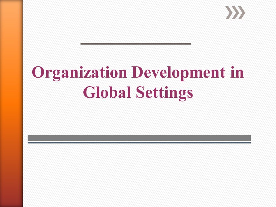 Organization Development in