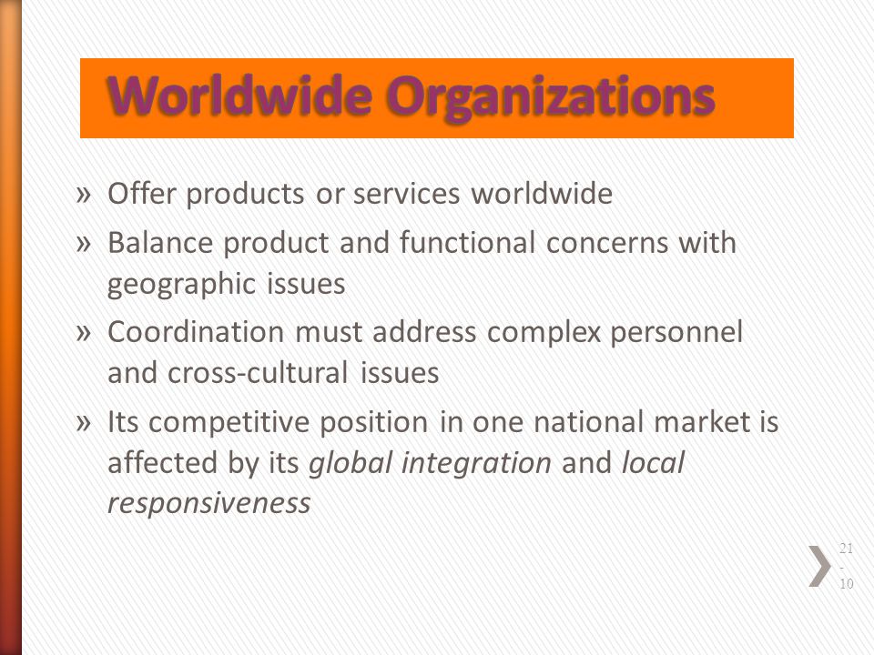 Worldwide Organizations