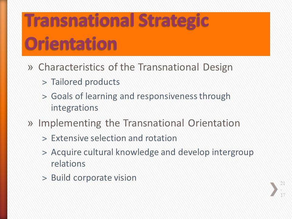 Transnational Strategic Orientation