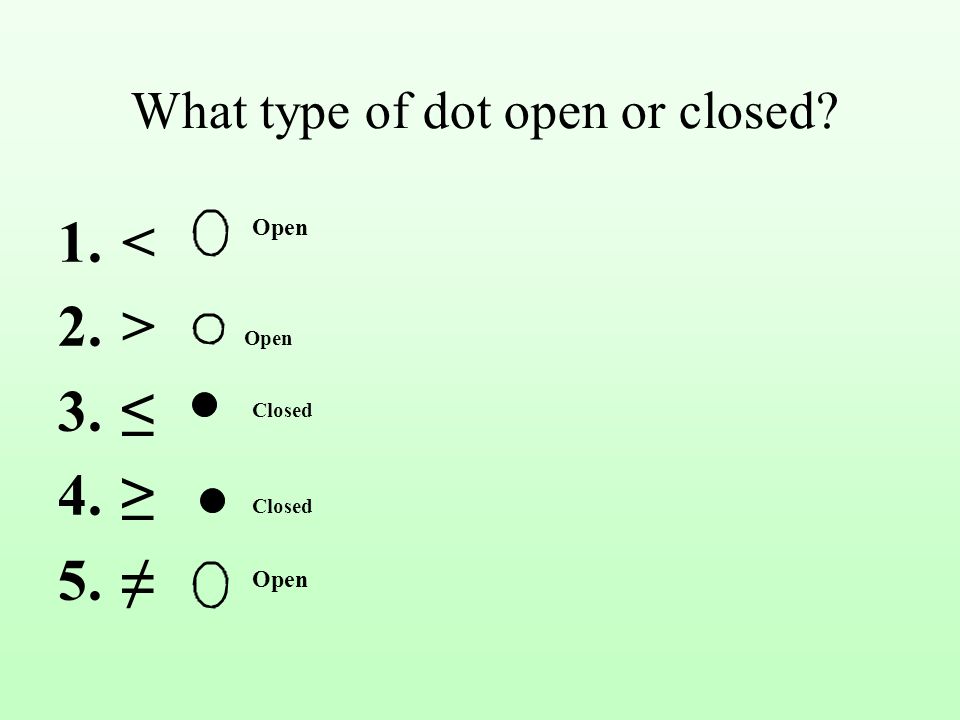 What type of dot open or closed