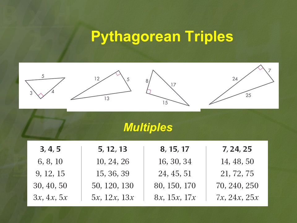 Pythagorean Triples Multiples