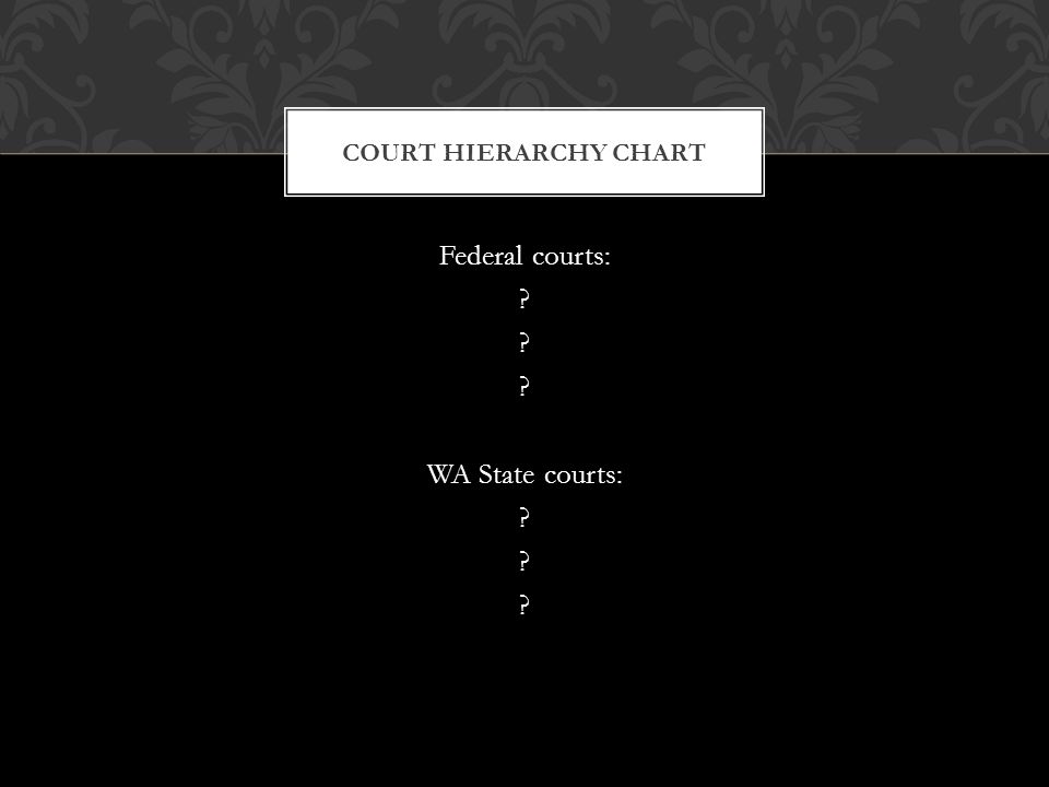 Federal courts: WA State courts: