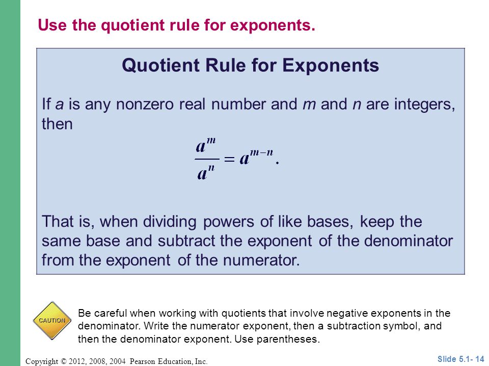 Quotient Rule for Exponents