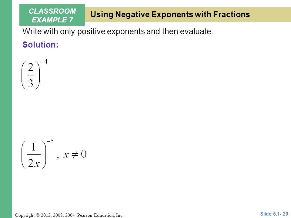 Using Negative Exponents with Fractions