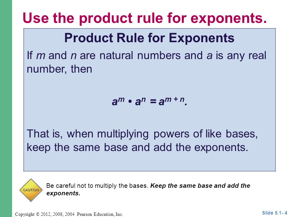 Product Rule for Exponents