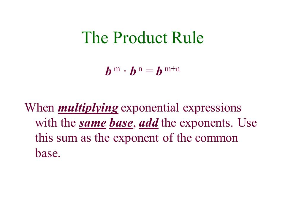 The Product Rule b m · b n = b m+n