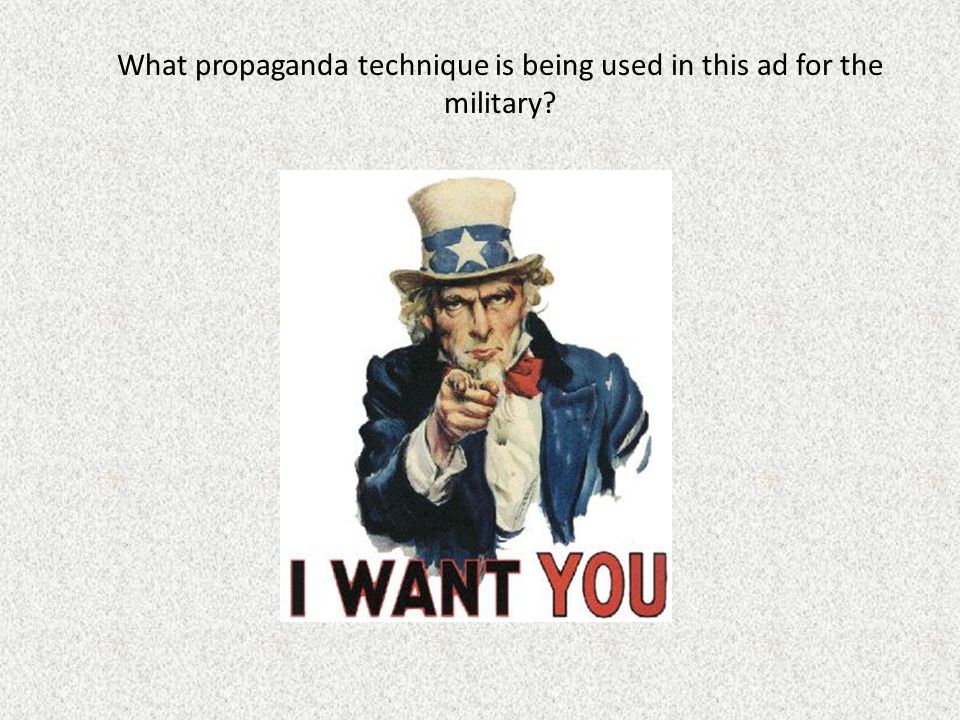 What propaganda technique is being used in this ad for the military