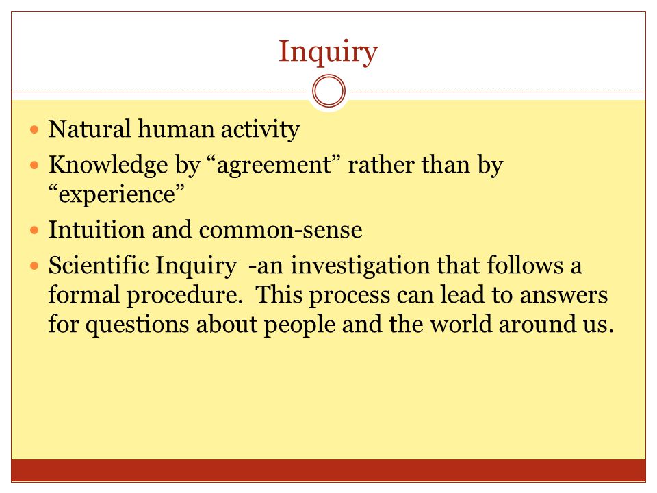 Inquiry Natural human activity