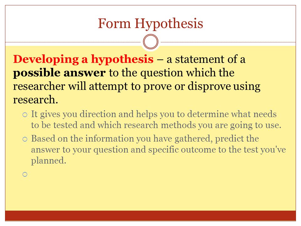 Form Hypothesis