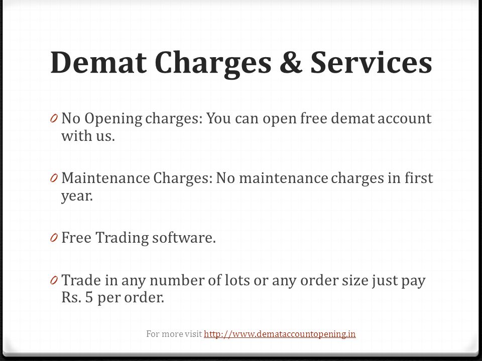 Demat Charges & Services