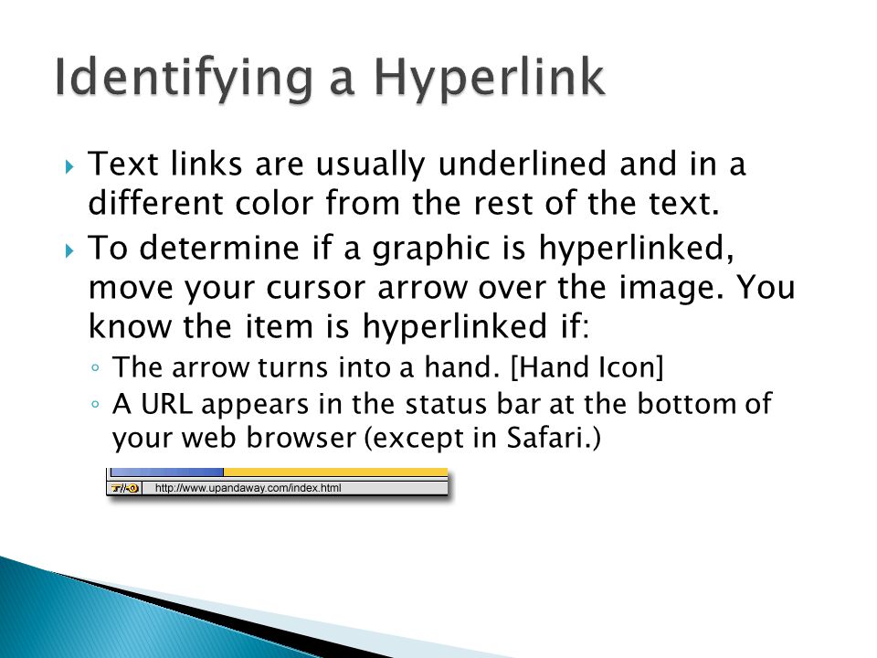 Identifying a Hyperlink