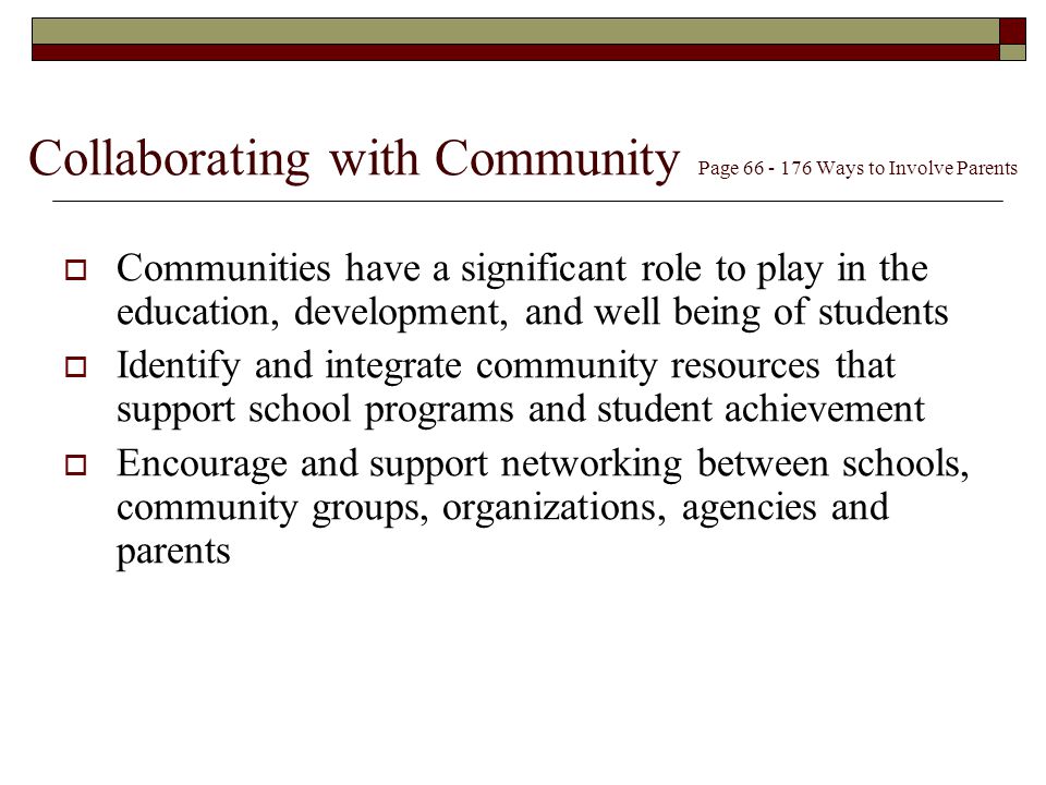 Collaborating with Community Page Ways to Involve Parents