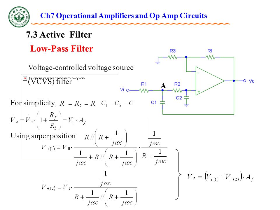 7.3 Active Filter A Ch7 Operational Amplifiers and Op Amp Circuits