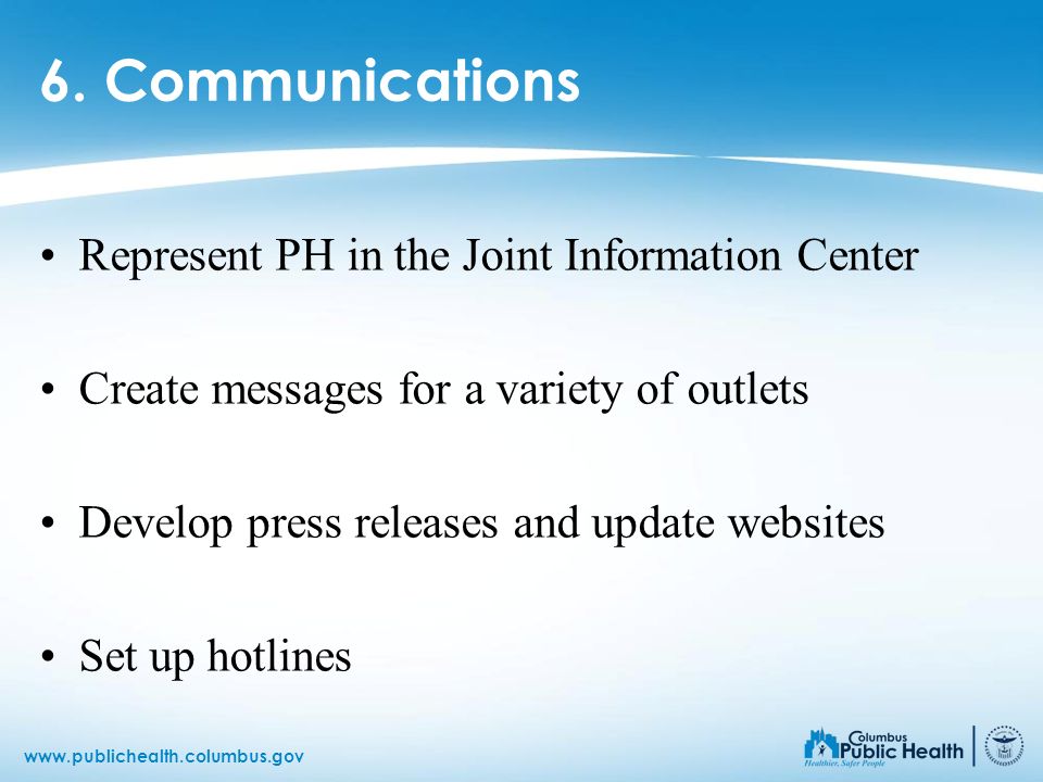 6. Communications Represent PH in the Joint Information Center