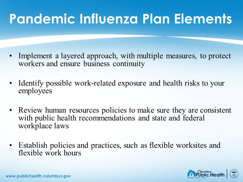 Pandemic Influenza Plan Elements