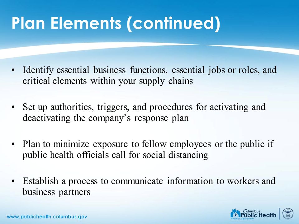 Plan Elements (continued)