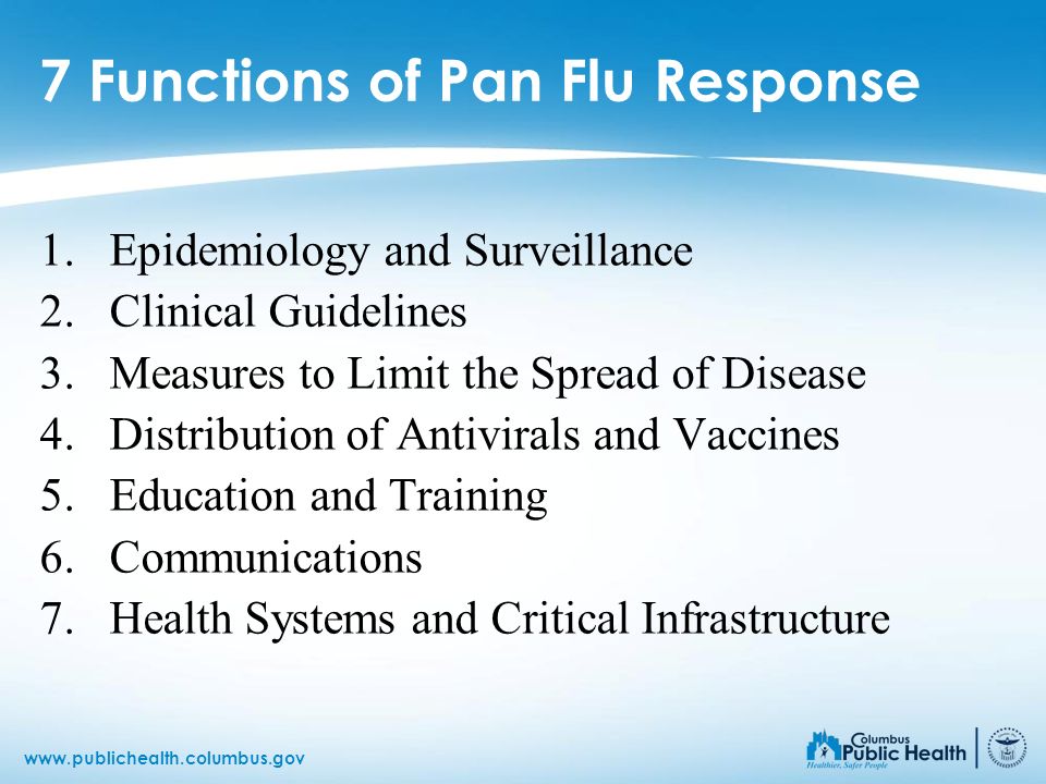7 Functions of Pan Flu Response