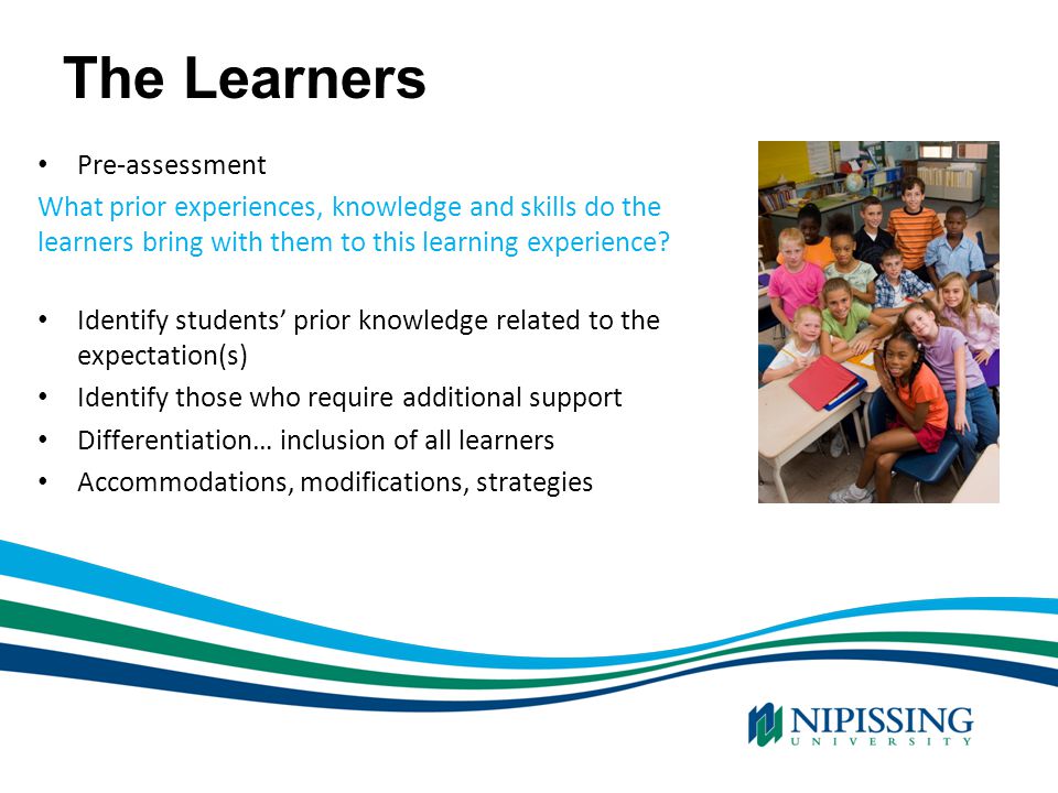 The Learners Pre-assessment