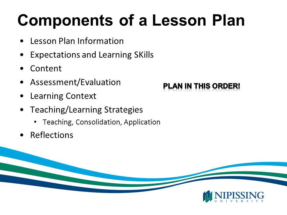 Components of a Lesson Plan