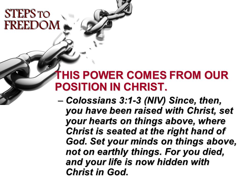 THIS POWER COMES FROM OUR POSITION IN CHRIST.