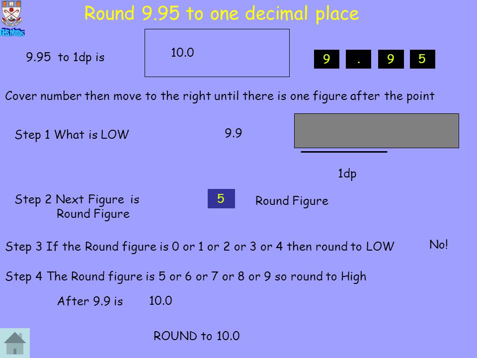 Round 9.95 to one decimal place