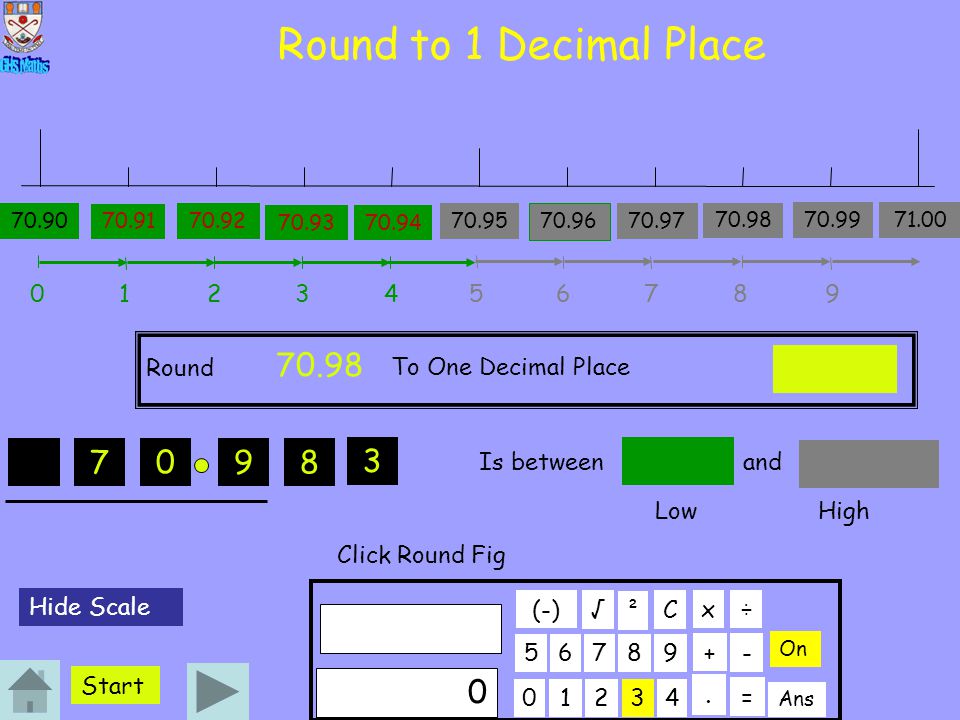 Round to 1 Decimal Place 4 6 x