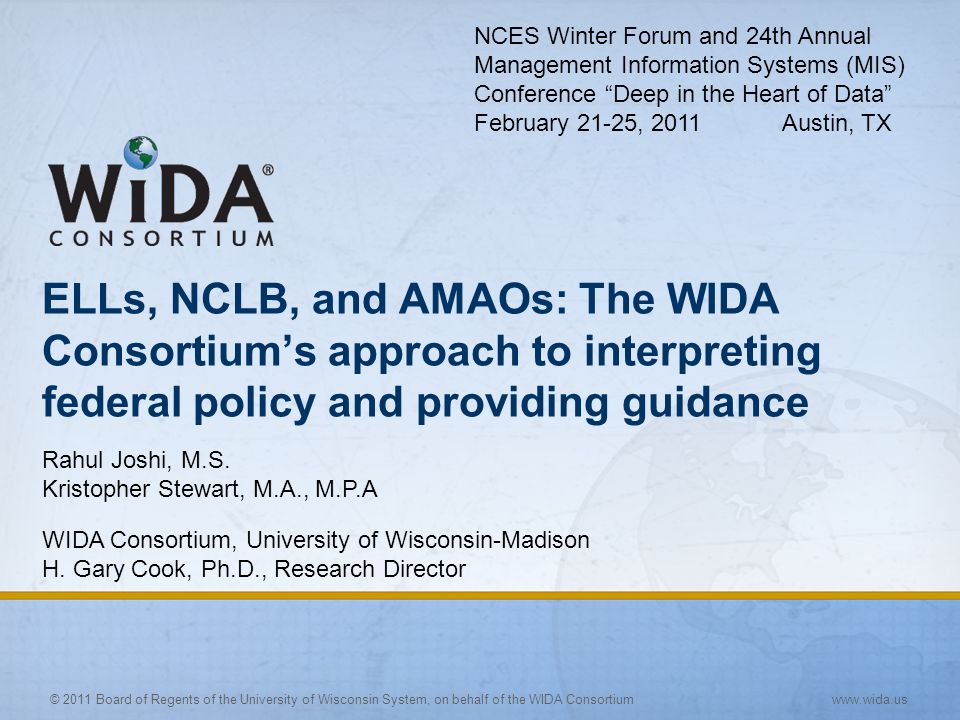 NCES Winter Forum and 24th Annual Management Information Systems (MIS) Conference Deep in the Heart of Data