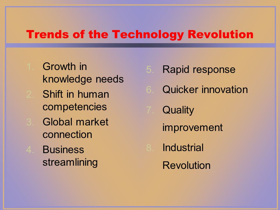 Trends of the Technology Revolution