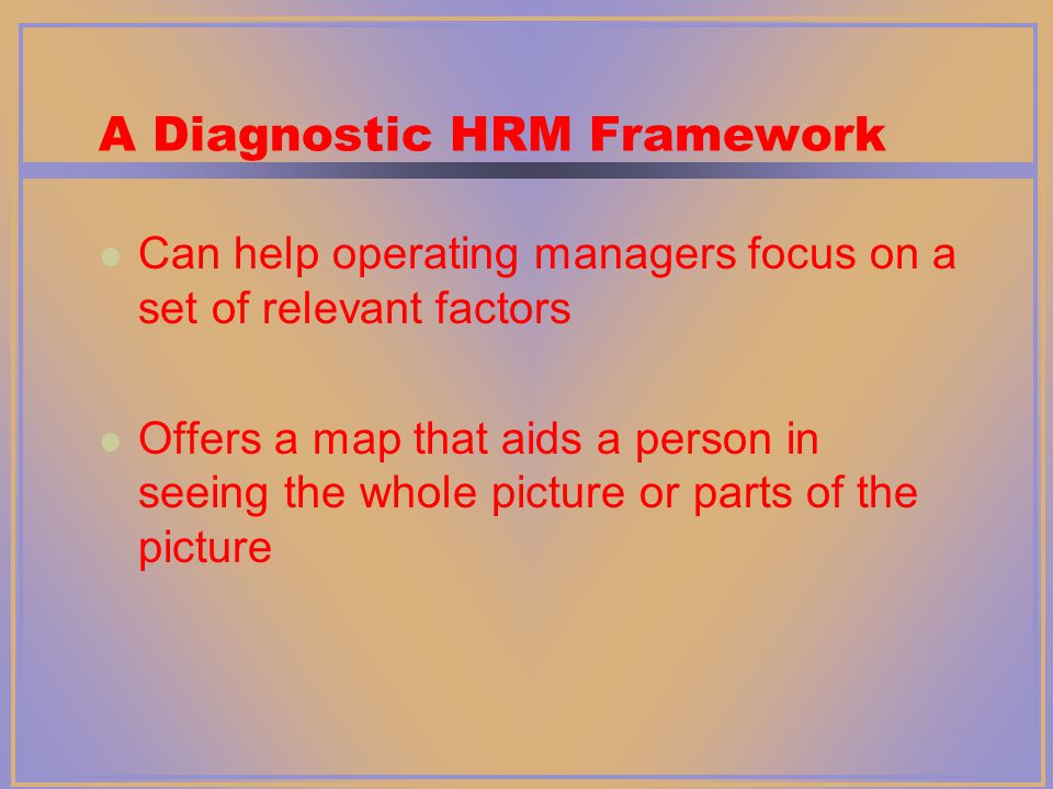 A Diagnostic HRM Framework