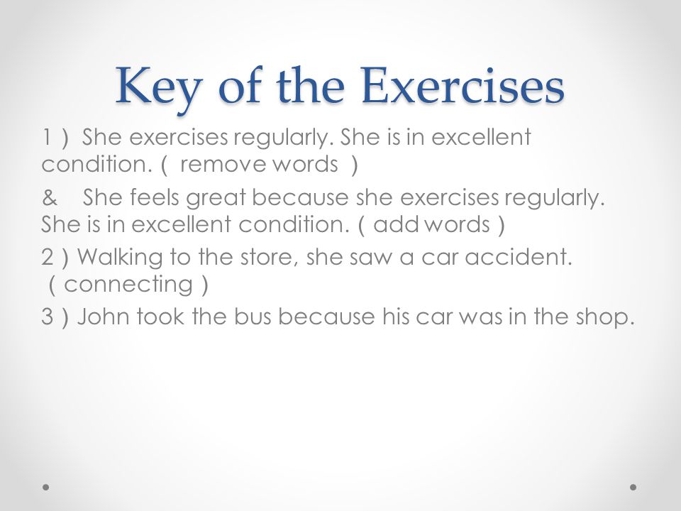Key of the Exercises