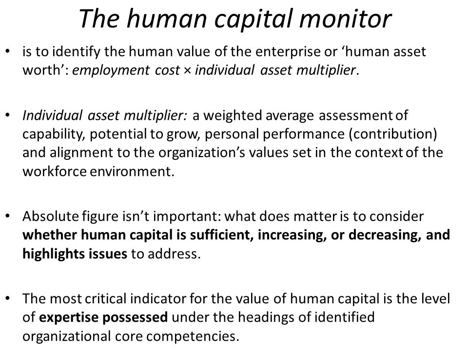 The human capital monitor