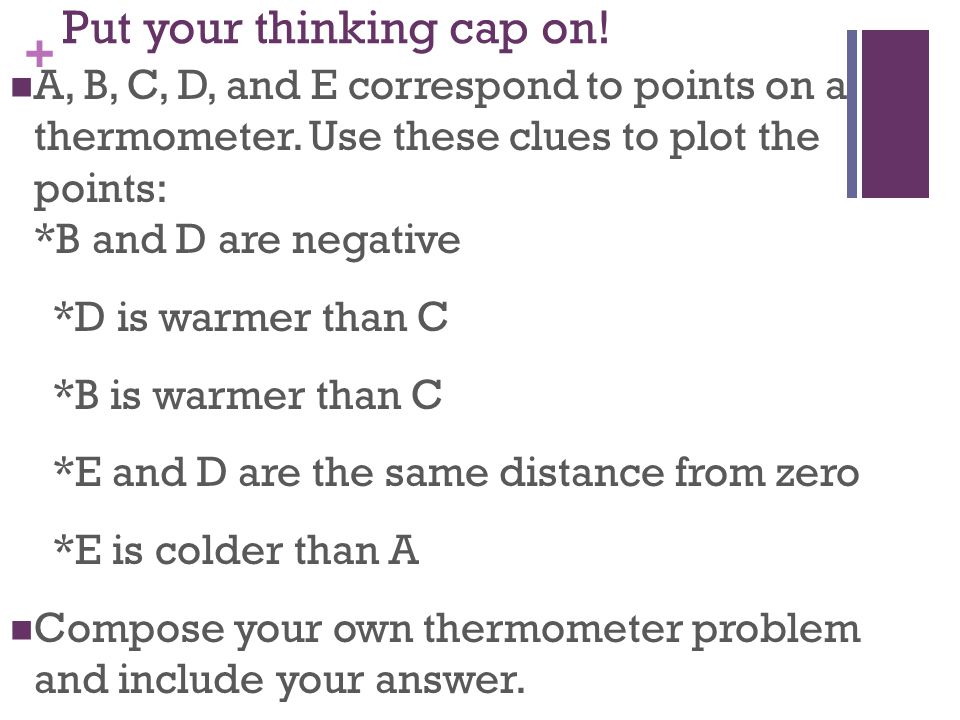 Put your thinking cap on!
