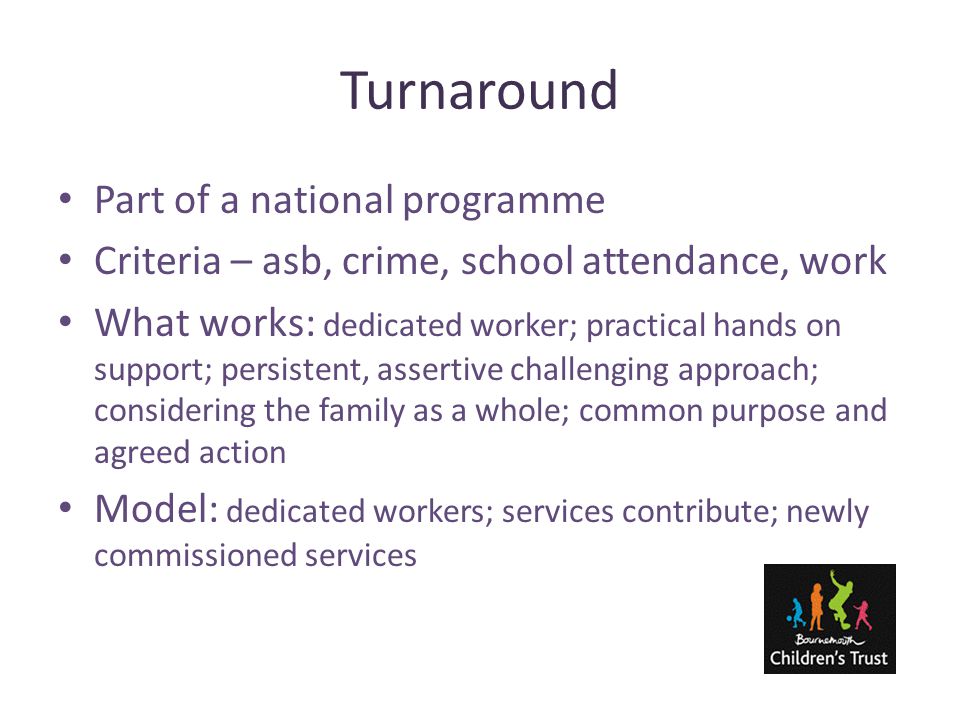 Turnaround Part of a national programme