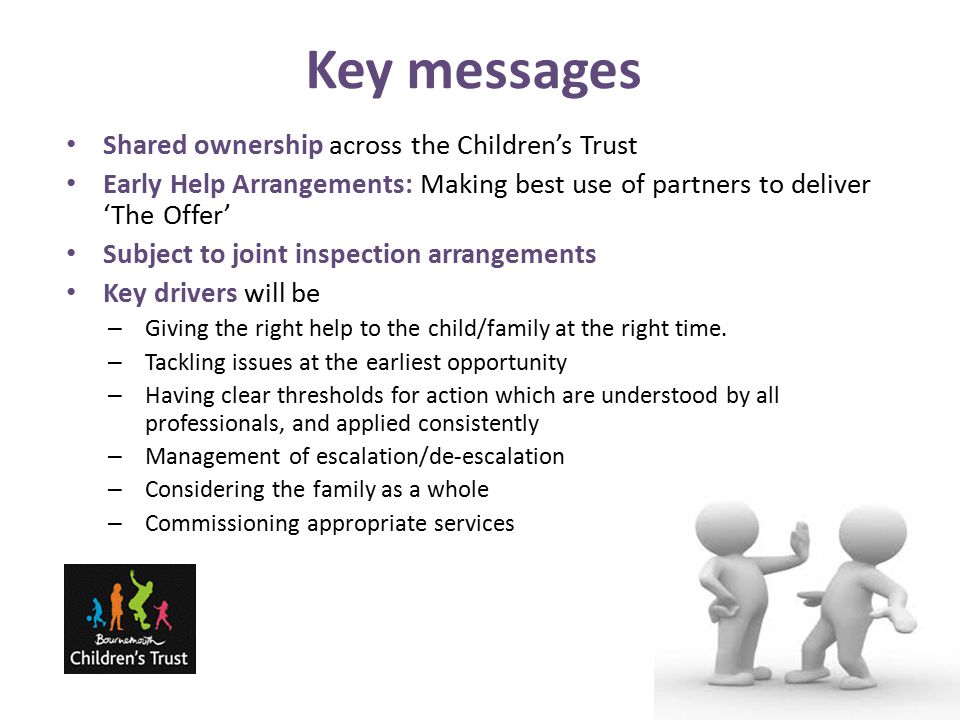Key messages Shared ownership across the Children’s Trust