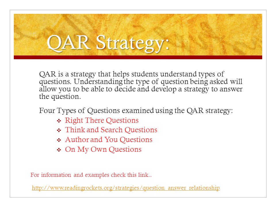 QAR Strategy: