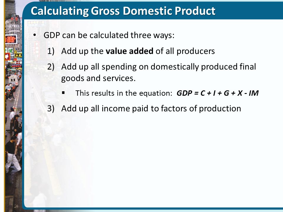 Calculating Gross Domestic Product