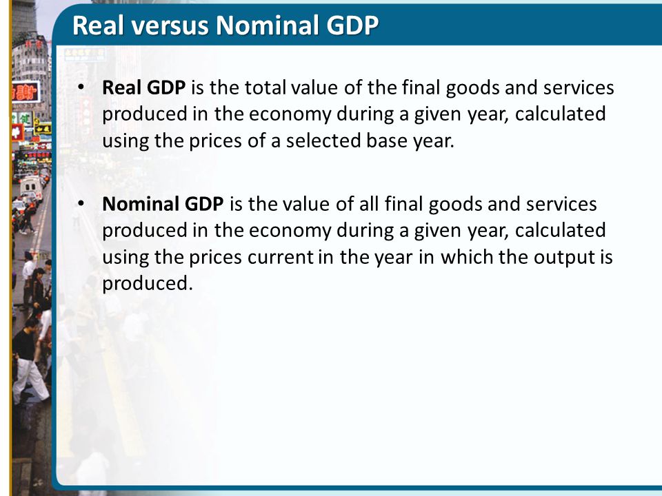 Real versus Nominal GDP