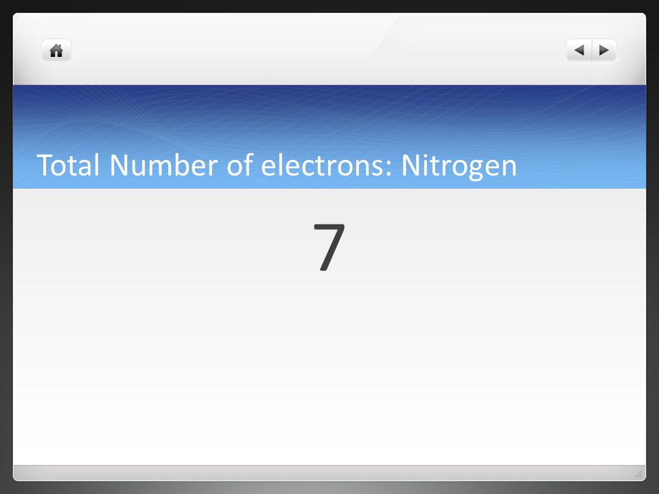 Total Number of electrons: Nitrogen