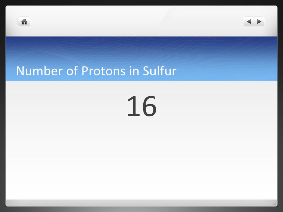 Number of Protons in Sulfur
