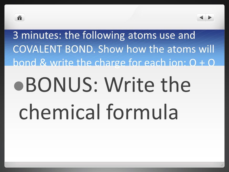BONUS: Write the chemical formula
