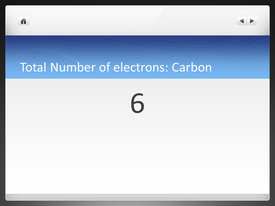Total Number of electrons: Carbon