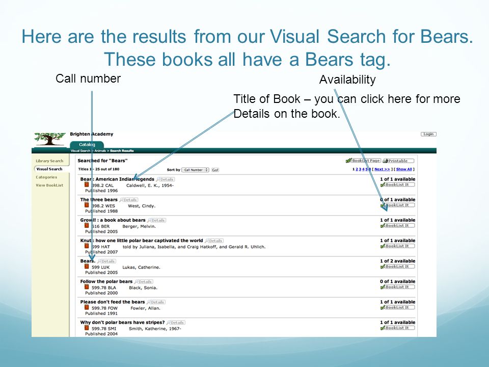Here are the results from our Visual Search for Bears