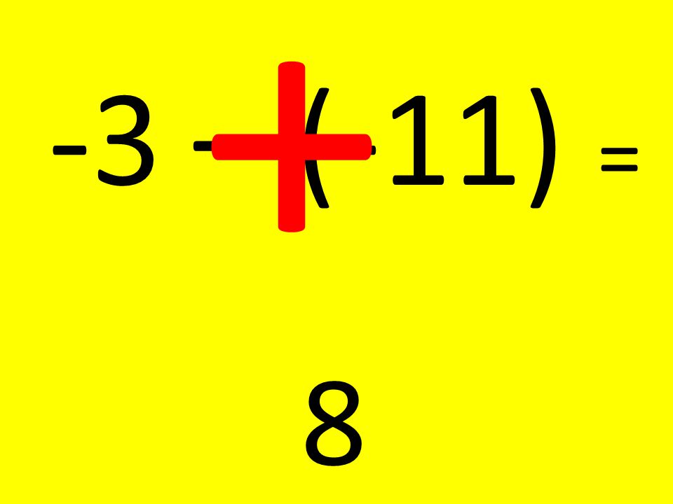 + -3 – (-11) = 8