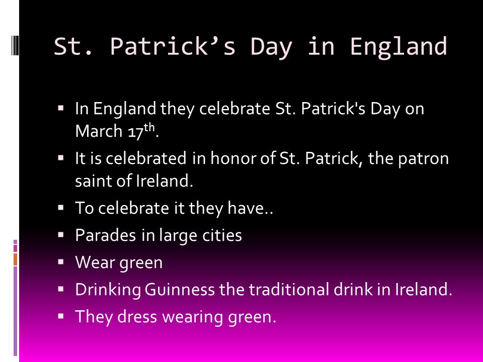 St. Patrick’s Day in England