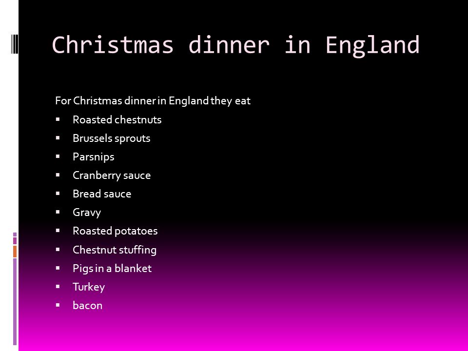 Christmas dinner in England